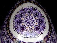 Purple Cross Ukrainian Easter Egg Pysanky By So Jeo : Pysanky pysanka ukrainian ukraine easter egg batik art purple goose oak leaves meander stars lavendar white diamonds nets sojeo